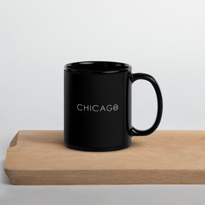 "Chicago" S&S Black Glossy Mug