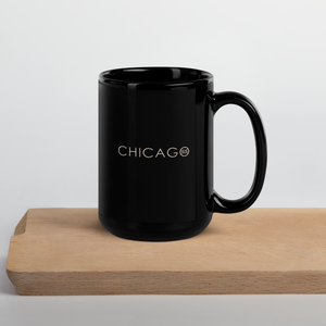 "Chicago" S&S Black Glossy Mug