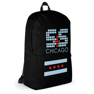 Chicago Flag S&S Backpack (Black with Red and Sky Blue)