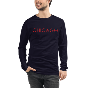 "Chicago S&S" Unisex Long Sleeve Tee | Bella + Canvas (Red Logo)