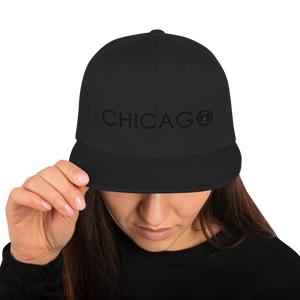 Classic 3D-Puff Embroidered "Chicago" Snapback Hat | Yupoong (White and Red Chicago S&S)