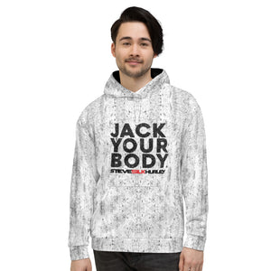 Official "Jack Your Body"® Steve "Silk" Hurley Unisex Jackman Hoodie (Grunge Gray and Black)