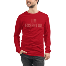 “I’m Essential” Unisex Long Sleeve Tee | Bella + Canvas (Red Letters / White Letters Inside)
