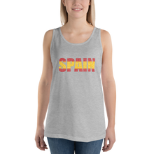 Spain" (Red and Yellow, White Letters) Unisex Tank Top