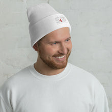 Cuffed embroidered S&S Beanie (White and Red S&S)
