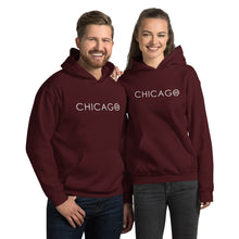 "Chicago" Unisex Heavy Blend Hoodie | Gildan (White Letters)