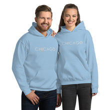 "Chicago" Unisex Heavy Blend Hoodie | Gildan (White Letters)