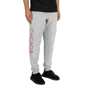 Unisex Joggers (Chicago S&S Vertical Shocking Pink with White +)