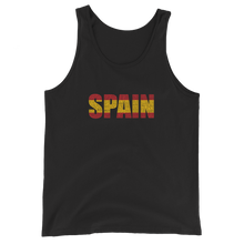 Spain" (Red and Yellow, Black Letters) Unisex Tank Top