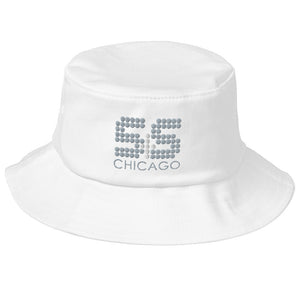 Embroidered Old School S&S Chicago Bucket Hat (Grey and White S&S)