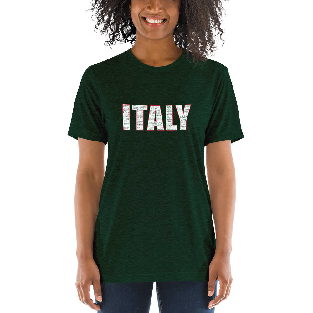 White t shirt with green deals trim
