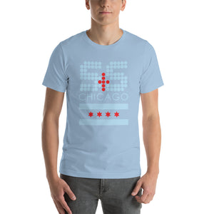 Short-Sleeve Unisex T-Shirt (S&S Chicago Flag, Blue & Red)