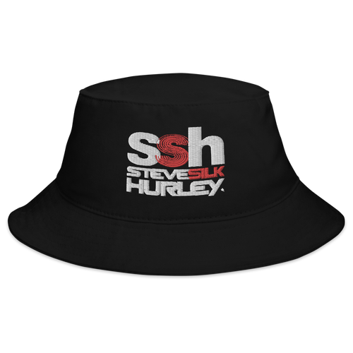 Steve Silk Hurley's ssh® Branded Embroidered Big Bucket Hat (White & Red ssh)