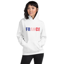 "France" (Blue, White and Red Letters) Premium Unisex Heavy Blend Hoodie