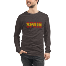 "Spain" (Red and Yellow, Black Letters) Premium Unisex Long Sleeve Tee | Bella + Canvas