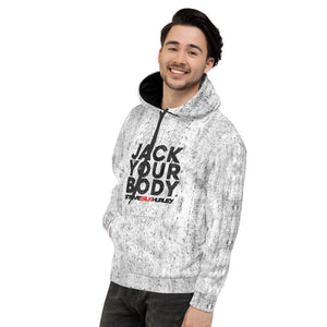 Official "Jack Your Body"® Steve "Silk" Hurley Unisex Jackman Hoodie (Grunge Gray and Black)