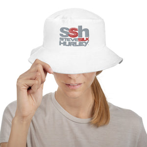 Steve Silk Hurley's ssh® Branded Embroidered Big Bucket Hat (Grey and Red ssh)