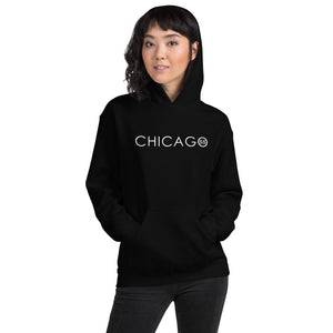 "Chicago" Unisex Heavy Blend Hoodie | Gildan (White Letters)