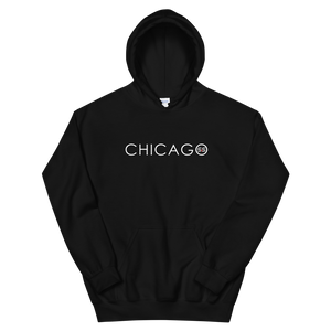 "Chicago" Unisex Heavy Blend Hoodie | Gildan (White Letters)