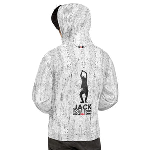 Official "Jack Your Body"® Steve "Silk" Hurley Unisex Jackman Hoodie (Grunge Gray and Black)