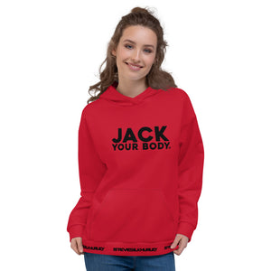 Official "Jack Your Body"® Steve "Silk" Hurley Unisex Jackman Hoodie (Red and Black)
