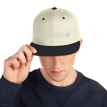 Classic  Embroidered "Chicago" Snapback Hat | Yupoong (White and Red Chicago S&S)