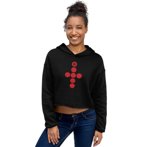 Women's Cropped Hoodie | Bella + Canvas (B Positive Red and White S&S)