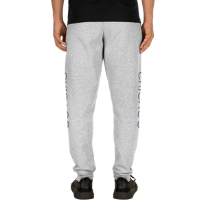 Unisex Joggers (Chicago S&S Vertical Purple with White +)