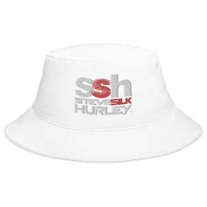 Steve Silk Hurley's ssh® Branded Embroidered Big Bucket Hat (White & Red ssh)