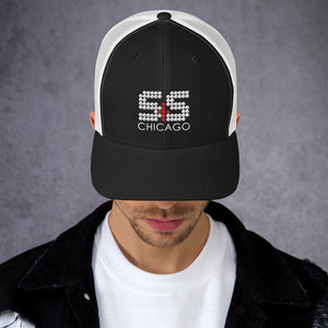 Retro Trucker Hat | Yupoong  (White and Red S&S)
