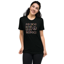 "Peace, Love, Unity, Respect (P.L.U.R.)" Unisex Tri-Blend T-Shirt | Bella + Canvas
