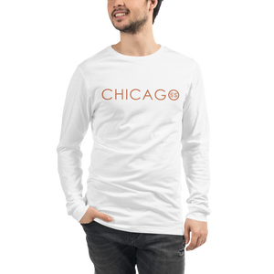 "Chicago S&S" Unisex Long Sleeve Tee | Bella + Canvas (Orange and White Logo)