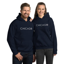 "Chicago" Unisex Heavy Blend Hoodie | Gildan (White Letters)