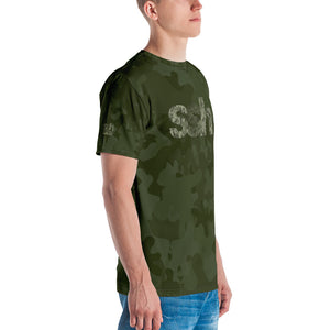Steve Silk Hurley's Camouflage ssh® Branded All-Over Print Men's Crew Neck T-Shirt (Green Camo)