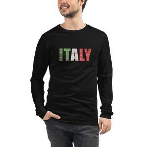 "Italy" (Red White and Green) Premium Unisex Long Sleeve Tee | Bella + Canvas