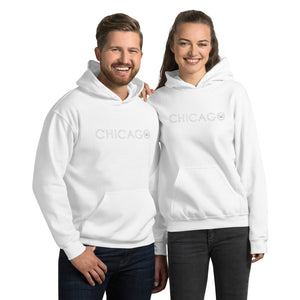 "Chicago" Unisex Heavy Blend Hoodie | Gildan (White Letters)