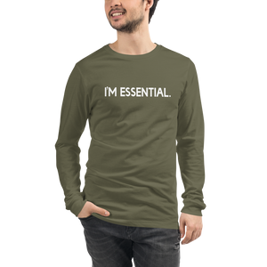 "I'm Essential" Unisex Long Sleeve Tee | Bella + Canvas White Logo)