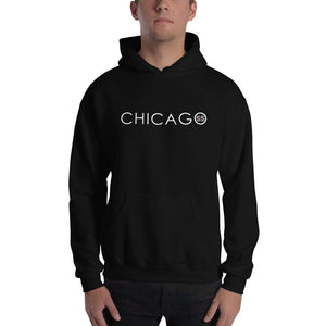 "Chicago" Unisex Heavy Blend Hoodie | Gildan (White Letters)