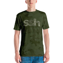 Steve Silk Hurley's Camouflage ssh® Branded All-Over Print Men's Crew Neck T-Shirt (Green Camo)