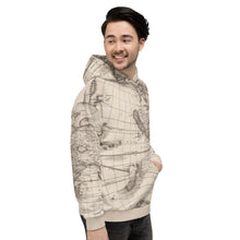 S&S Chicago World Map Unisex Hoodie (Beige and Brown)