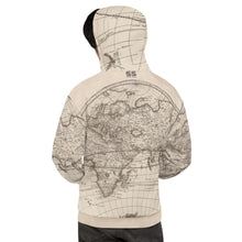 S&S Chicago World Map Unisex Hoodie (Beige and Brown)