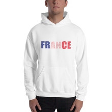 "France" (Blue, White and Red Letters) Premium Unisex Heavy Blend Hoodie