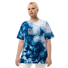 "Pain Is Part Of The Process" Embroidered Oversized tie-dye t-shirt (White Embroidery)