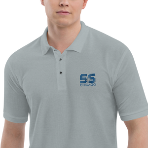 S&S Chicago Men's Premium Polo (Royal Blue & Gray Logo)