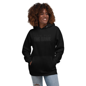 "I Live For The Game" Embroidered Unisex S&S Hoodie (Black Embroidery)