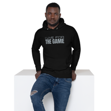 "I Live For The Game" Embroidered Unisex S&S Hoodie (Grey Embroidery)