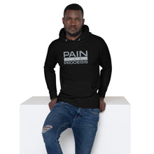 "Pain Is Part Of The Process" Embroidered Unisex S&S Hoodie (Grey & White Embroidery)