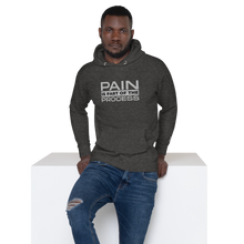 "Pain Is Part Of The Process" Embroidered Unisex S&S Hoodie (White & Black Embroidery)